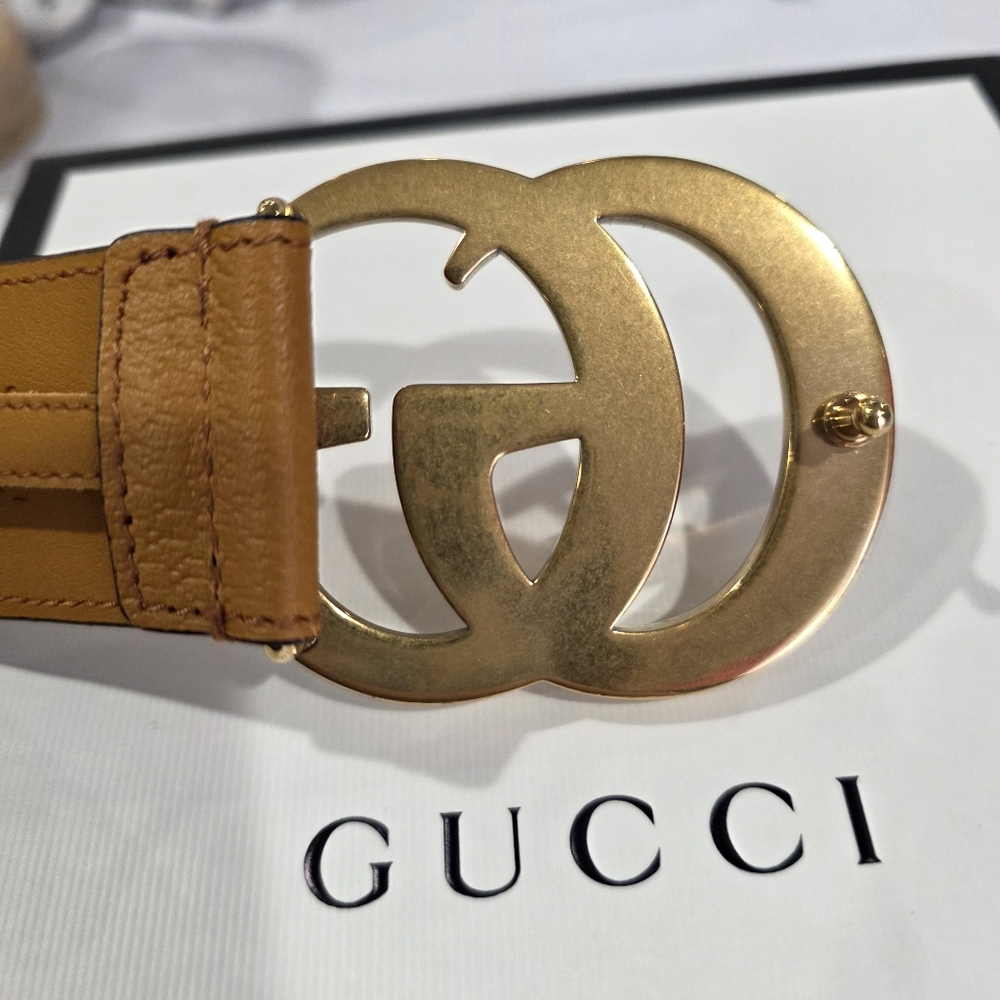 Gucci Marmont Raffia 1 1/2" Wide Belt With Box And Dust Bag Size 90 / 36 - Picture 9 of 9